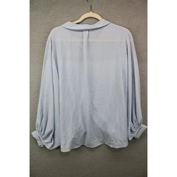 Umgee Light Blue Huge Dolan Balloon Sleeves Top-Size Large-Boho-Cottagecore - Picture 8 of 10